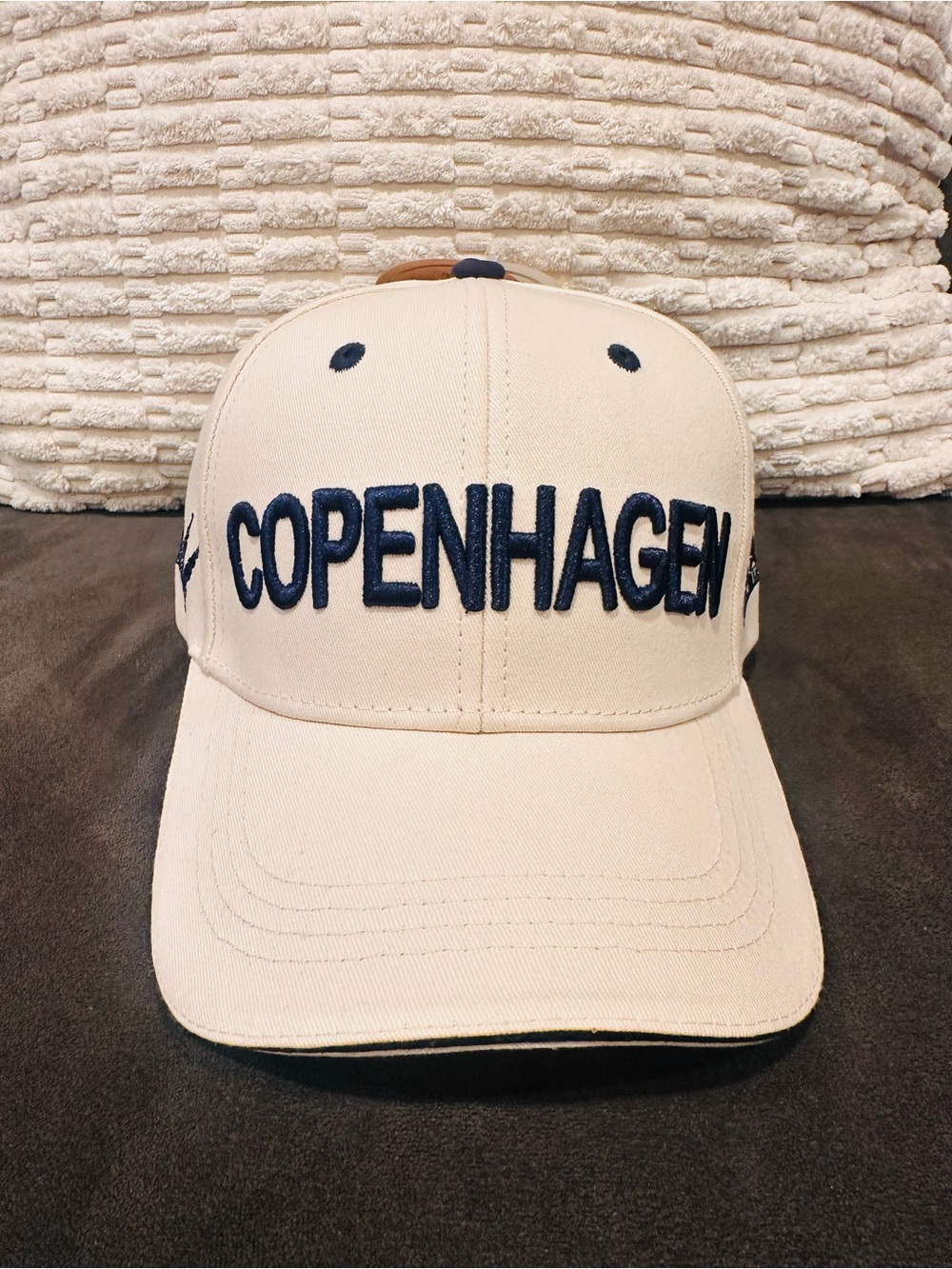 New with Tag, COPENHAGEN Embroidered Baseball Cap - Cream with Navy - Picture 2 of 7